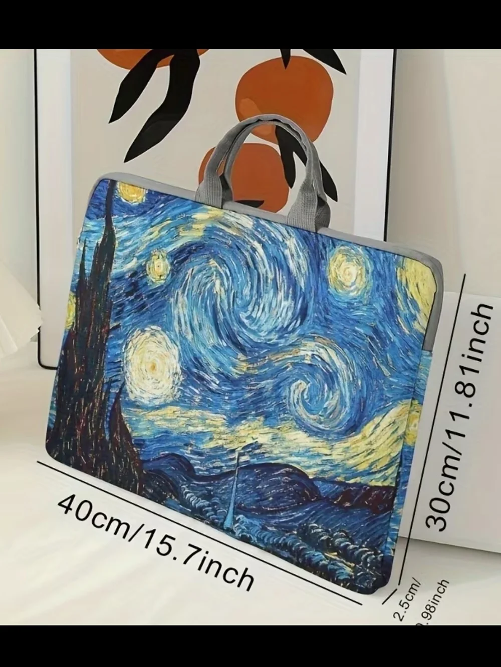 Starry Night Laptop Sleeve - Swirling Blue Print